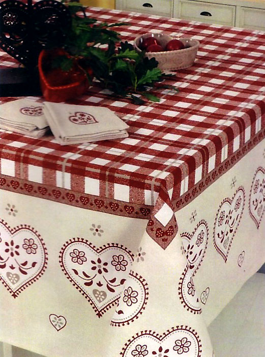 Coated tablecloth (Christmas Cervin. bordeaux)